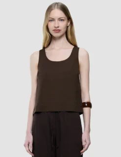 linen set espresso top relaxed pants