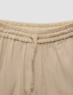 Linen Set Sandy Beige Short Sleeved Shirt & Relaxed Pants