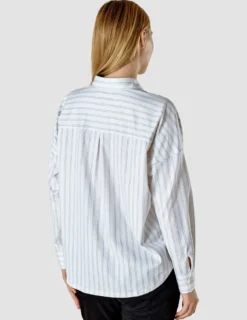 Oversized Long Sleeve Shirt Halo Stripes Latte