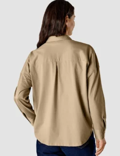 Oversized Long Sleeve Shirt Latte