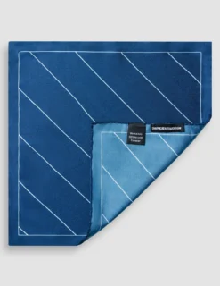 Pocket Square Navy Pinstripe