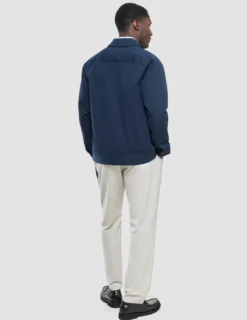 Refine Cotton Shirt Jacket Navy