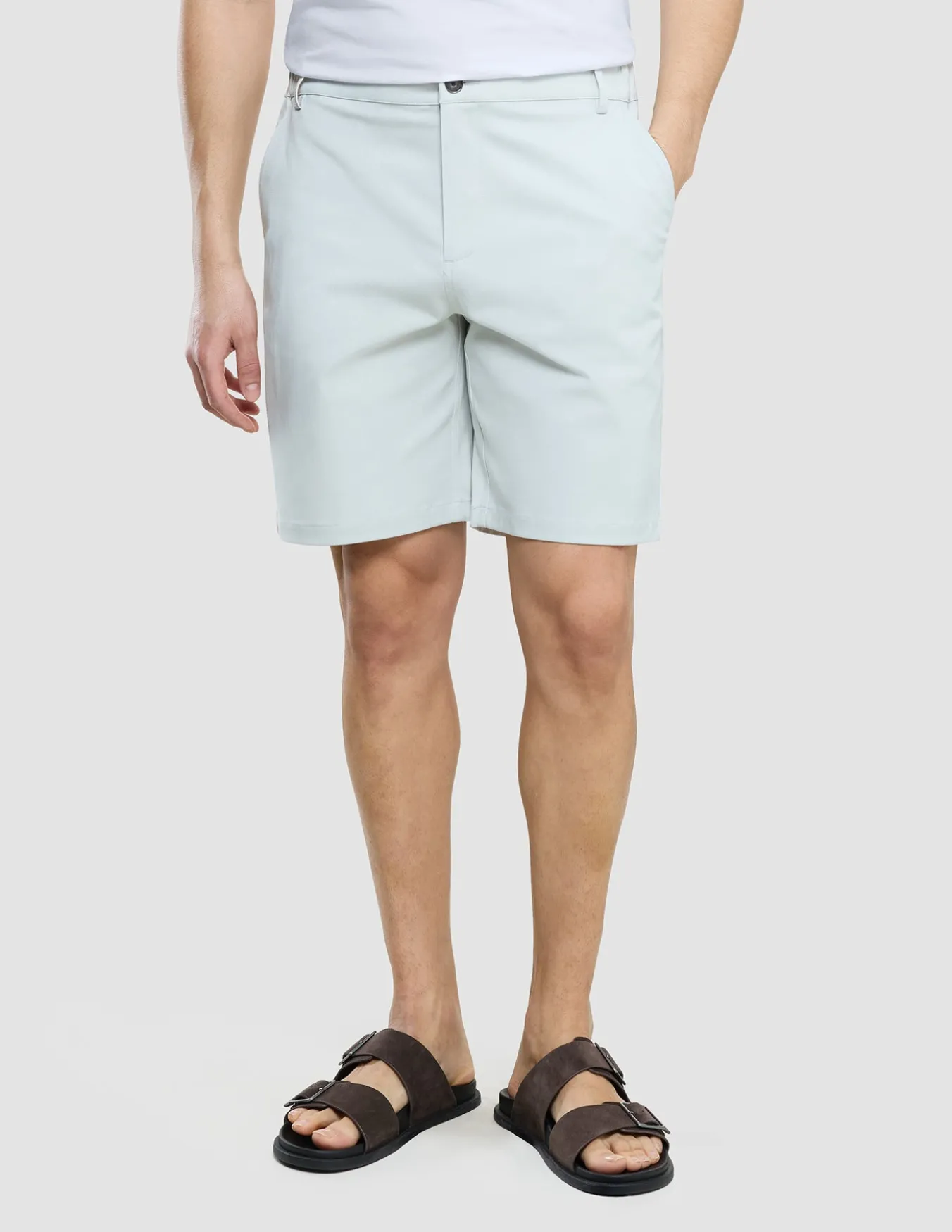 Refine Cotton Shorts Mint Grey