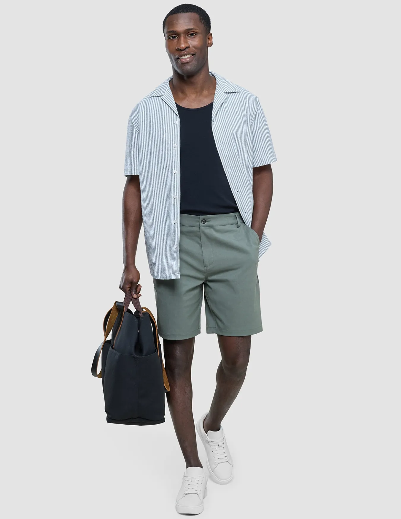 Refine Cotton Shorts Sage Green