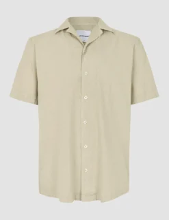 Refined Linen Bowling Short Sleeve Shirt Soft Sand