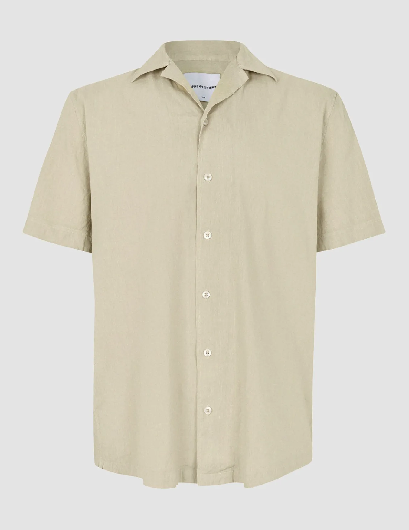 Refined Linen Bowling Short Sleeve Shirt Soft Sand