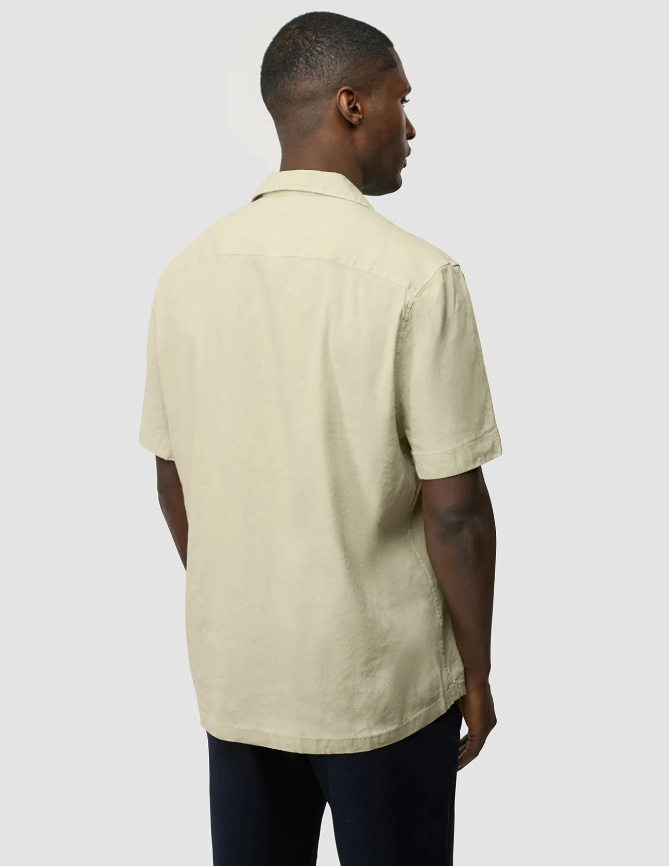 Refined Linen Bowling Short Sleeve Shirt Soft Sand
