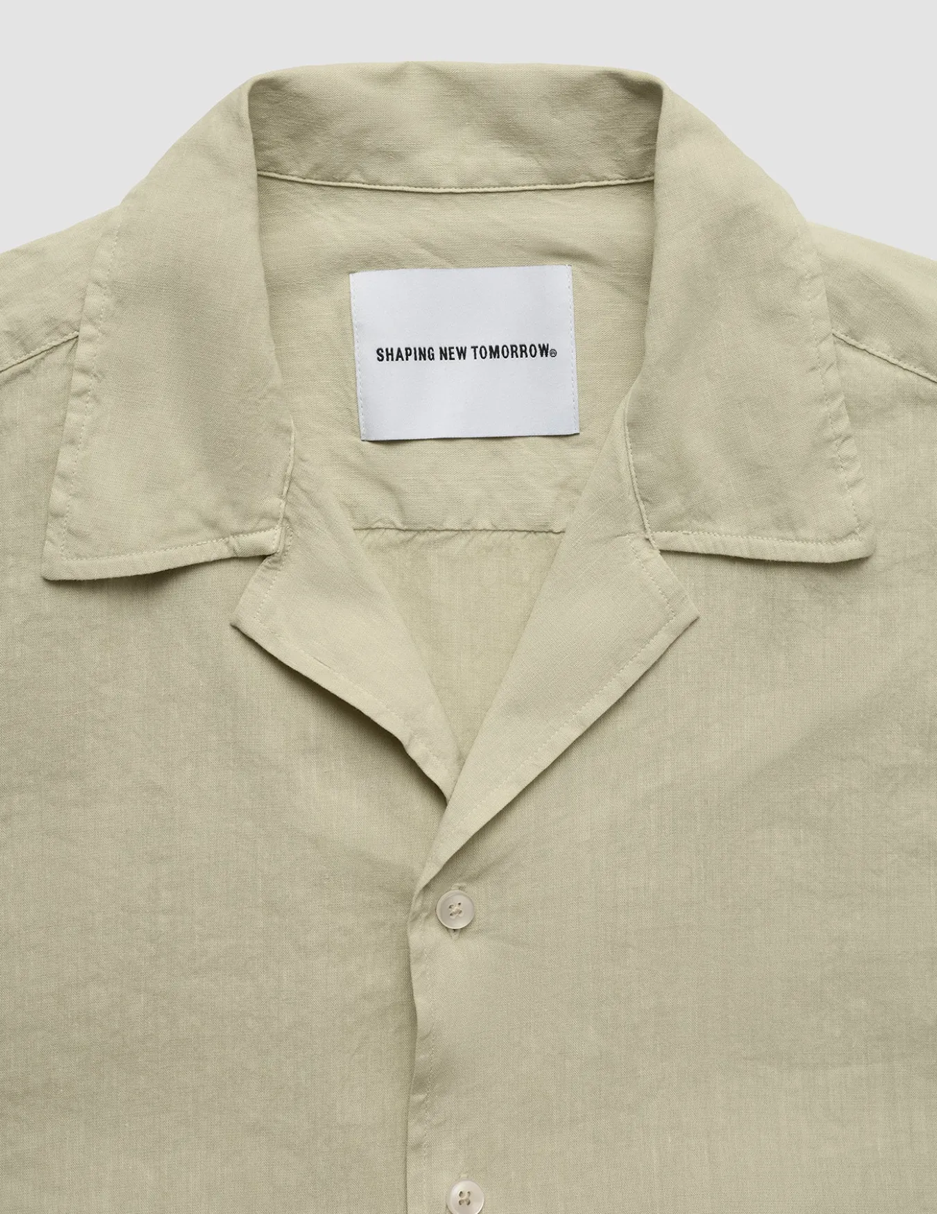 Refined Linen Bowling Short Sleeve Shirt Soft Sand