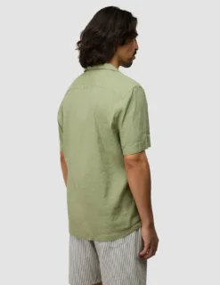 Refined Linen Bowling Short Sleeve Shirt Tea