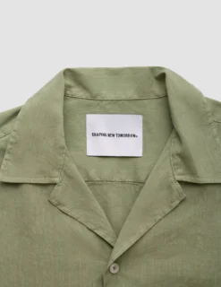 Refined Linen Bowling Short Sleeve Shirt Tea