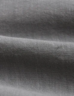 Refined Linen Bowling Short Sleeve Shirt Stone Grey