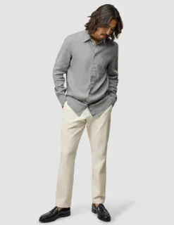 Refined Linen Long Sleeve Shirt Stone Grey