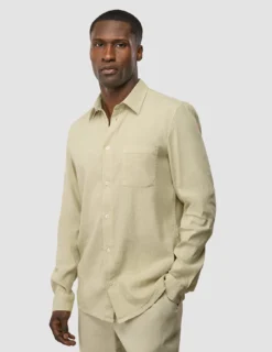 Refined Linen Long Sleeve Shirt Soft Sand