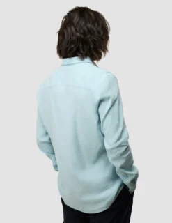 Refined Linen Long Sleeve Shirt Sky Blue