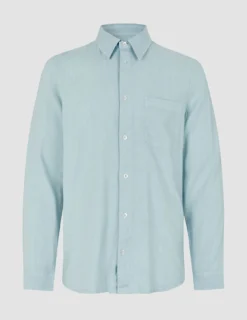 Refined Linen Long Sleeve Shirt Sky Blue