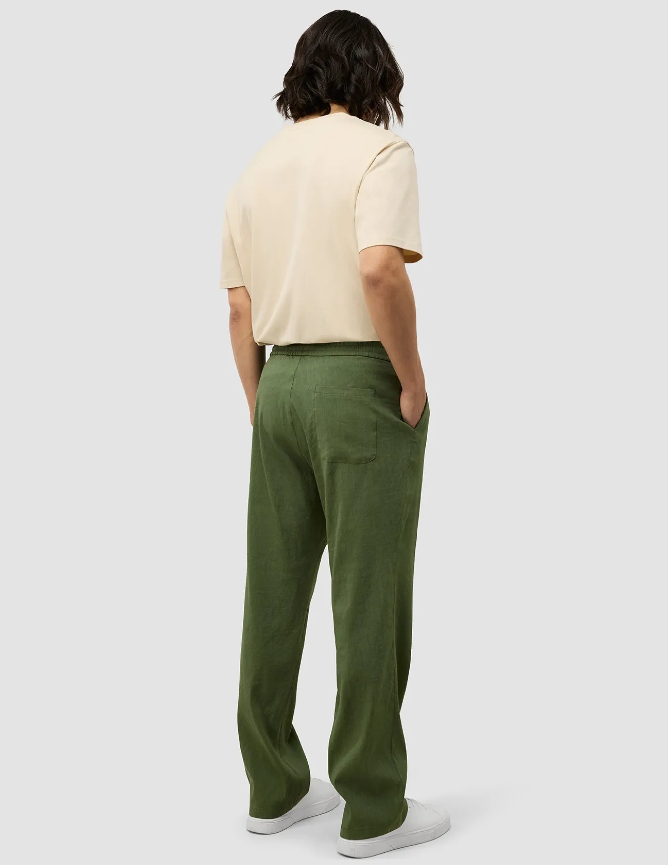 Refined Linen Pants Clover Green