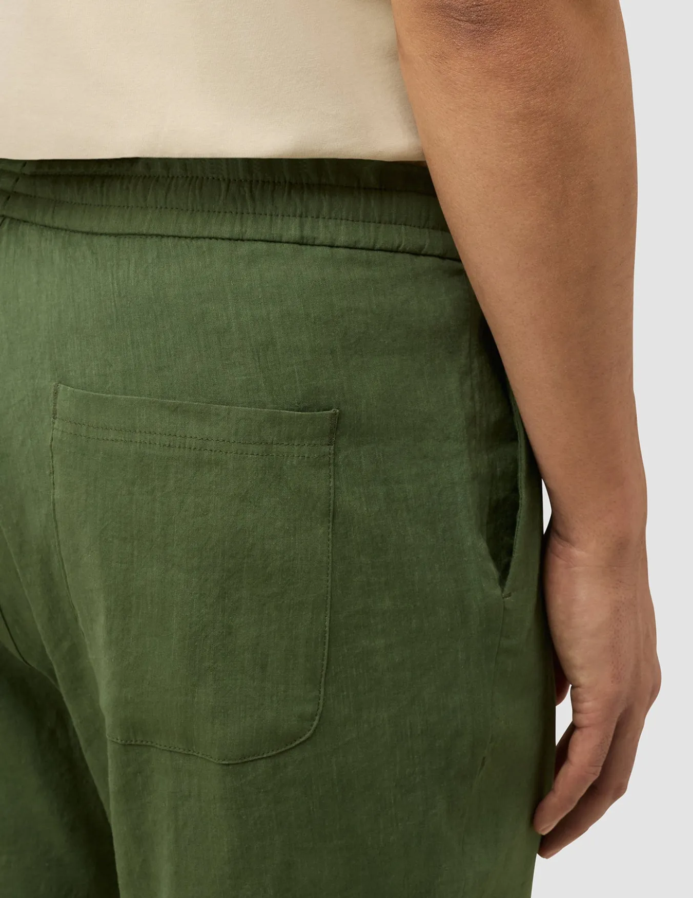 Refined Linen Pants Clover Green