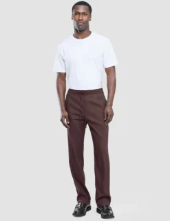 Refined Linen Pants Dark Brown