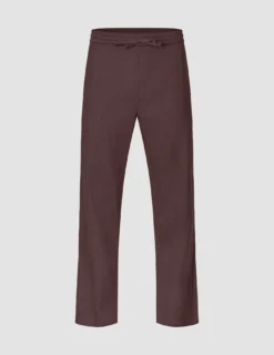 Refined Linen Pants Dark Brown