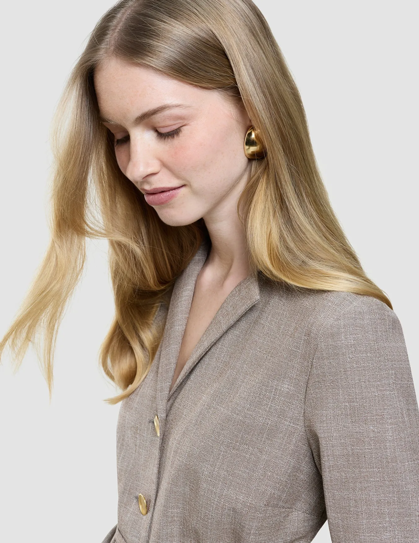 rhea set golden beige melange shirt pants