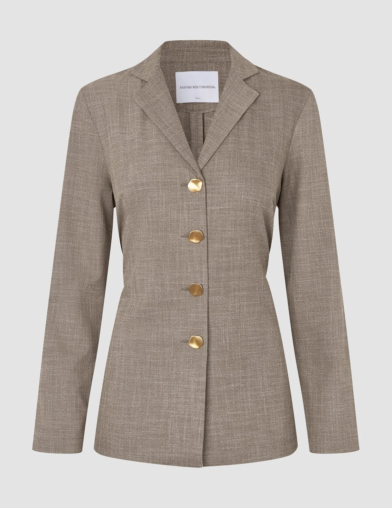 rhea set golden beige melange shirt pants