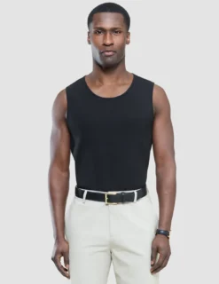 Rib Tank Top Black