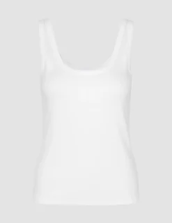 Rib Tank Top White