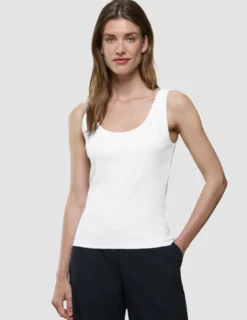 Rib Tank Top White