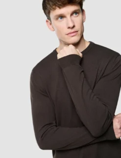 Seamless Core Knit Crewneck Dark Brown