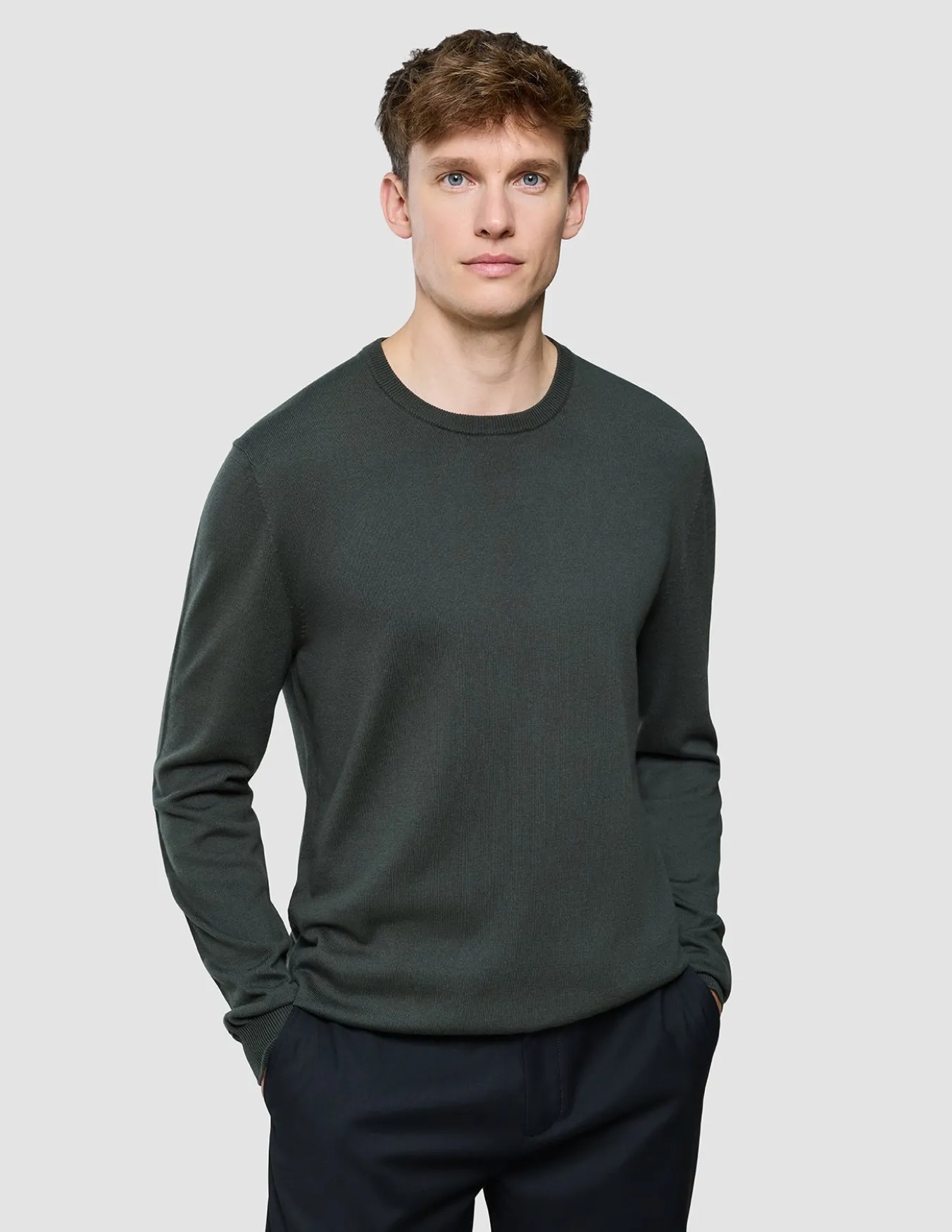 Seamless Core Knit Crewneck Green Night