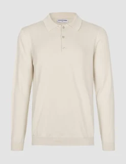 Seamless Core Knit Long Sleeve Polo Birchwood