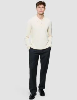Seamless Core Knit Long Sleeve Polo Birchwood
