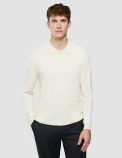 Seamless Core Knit Long Sleeve Polo Birchwood