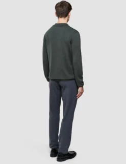 Seamless Core Knit Long Sleeve Polo Green Night
