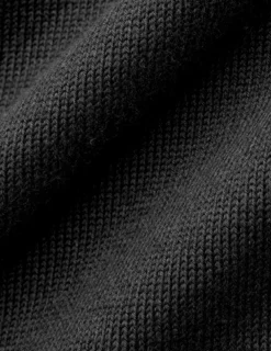 Seamless Core Knit Long Sleeve Polo Black