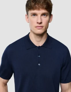 Seamless Core Knit Short Sleeve Polo Dark Navy