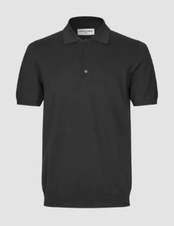 Seamless Core Knit Short Sleeve Polo Black