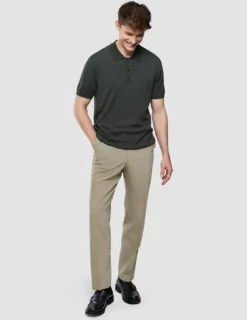 Seamless Core Knit Short Sleeve Polo Green Night
