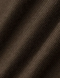 Seamless Core Knit Short Sleeve Polo Dark Brown