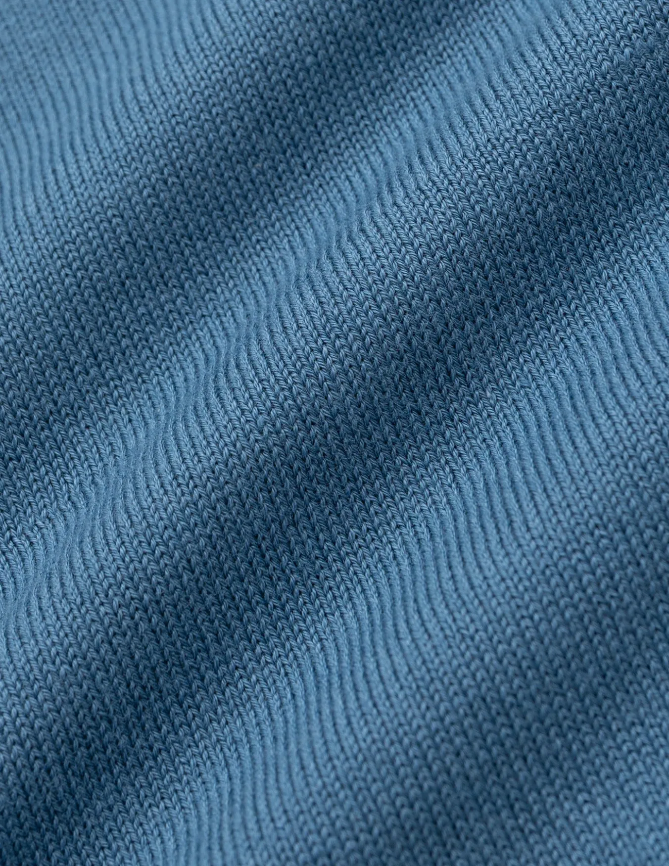 Seamless Core Knit Short Sleeve Polo Blue Tide