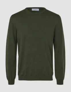 Seamless Premium Merino Knit Crewneck Green Night