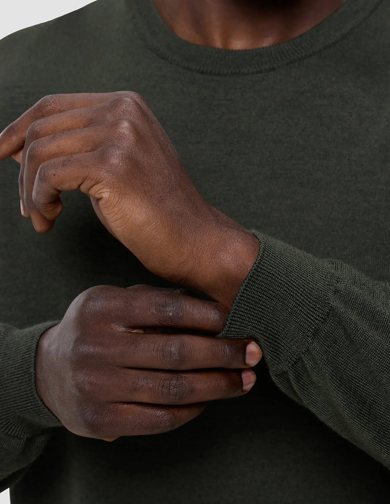 Seamless Premium Merino Knit Crewneck Green Night