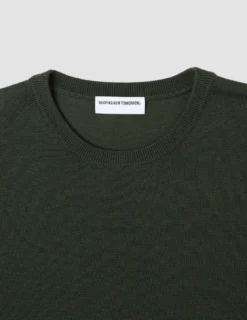 Seamless Premium Merino Knit Crewneck Green Night