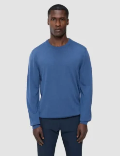 Seamless Premium Merino Knit Crewneck Dusky Blue
