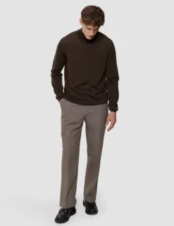 Seamless Premium Merino Knit Turtleneck Saddle Brown