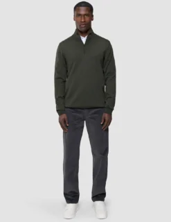 Seamless Premium Merino Knit Half Zip Green Night
