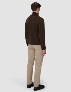 Seamless Premium Merino Knit Half Zip Saddle Brown