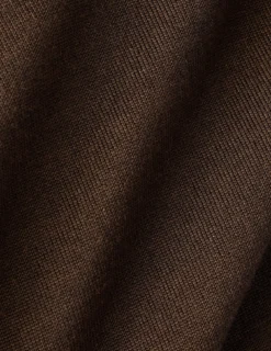 Seamless Premium Merino Knit Half Zip Saddle Brown