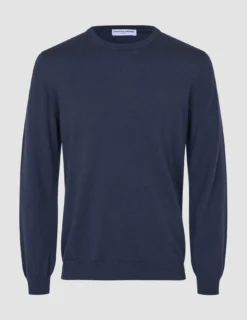 Seamless Premium Merino Knit Crewneck Dark Navy