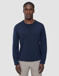 Seamless Premium Merino Knit Crewneck Dark Navy
